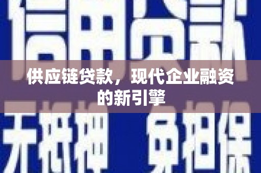 曹妃甸供应链贷款，现代企业融资的新引擎