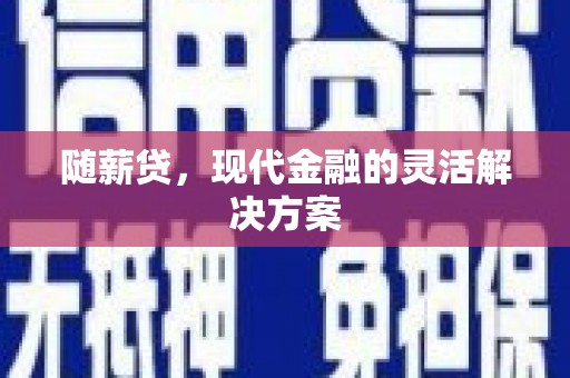 曹妃甸随薪贷，现代金融的灵活解决方案