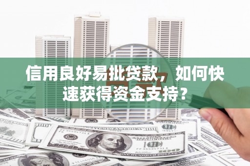 曹妃甸信用良好易批贷款，如何快速获得资金支持？
