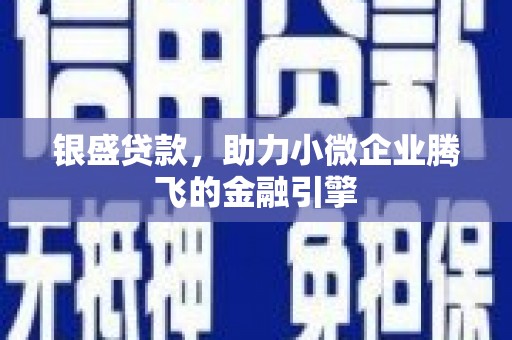 曹妃甸银盛贷款，助力小微企业腾飞的金融引擎