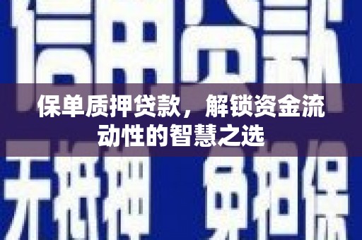 曹妃甸保单质押贷款，解锁资金流动性的智慧之选