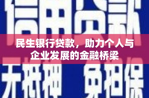 曹妃甸民生银行贷款，助力个人与企业发展的金融桥梁