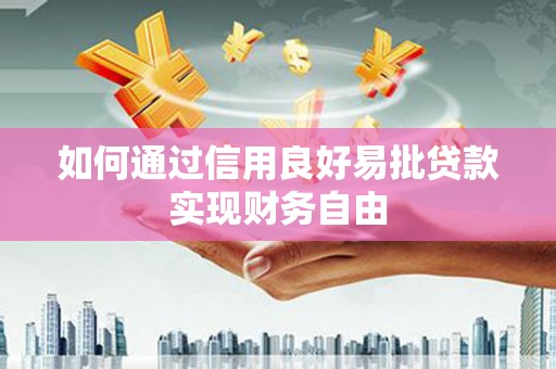 曹妃甸如何通过信用良好易批贷款实现财务自由