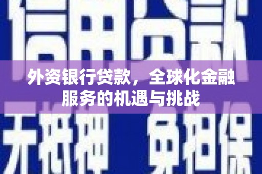 曹妃甸外资银行贷款，全球化金融服务的机遇与挑战