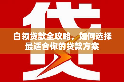 曹妃甸白领贷款全攻略，如何选择最适合你的贷款方案